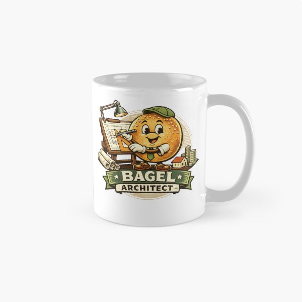 Item preview, Bagel Architect Funny Food Mascot designed and sold by TheRealTaria.