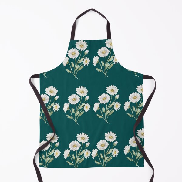 Item preview, Aesthetic White Daisy Wildflower Pattern Dark Teal Botanical designed and sold by ​Jyoti Digital Artist.