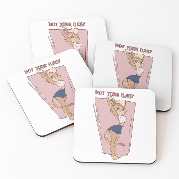 Item preview, Not Your Baby Sassy Vintage Cartoon Cat Y2K Retro Aesthetic Art designed and sold by BlackCat Vibe.