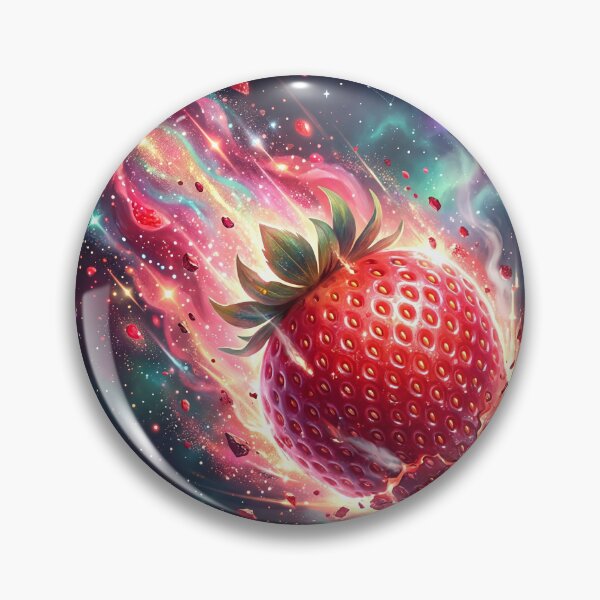 Item preview, Strawberry Meteor Crashing Through Cosmic Space designed and sold by ASTRAL ART LAB.