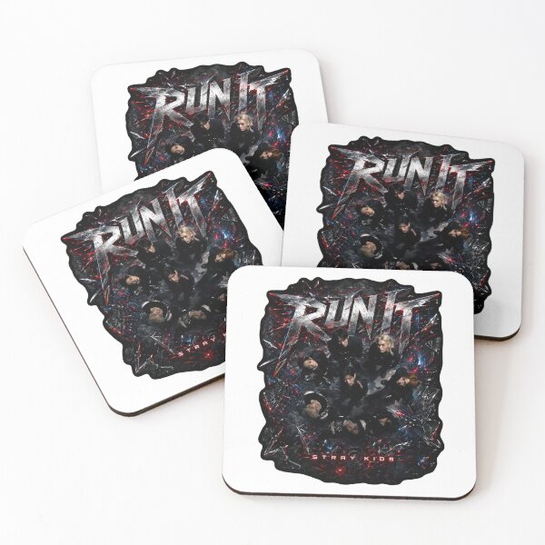 Item preview, Stray Kids Run It OT8 dark crimson concert tour poster designed and sold by Valeree Store.