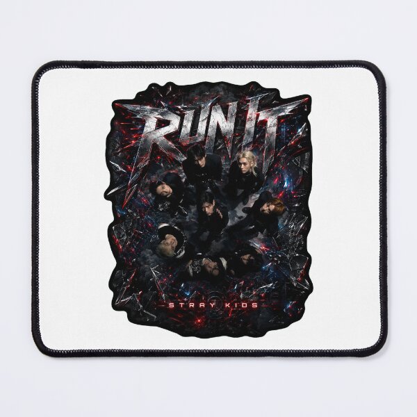Item preview, Stray Kids Run It OT8 dark crimson concert tour poster designed and sold by Valeree Store.