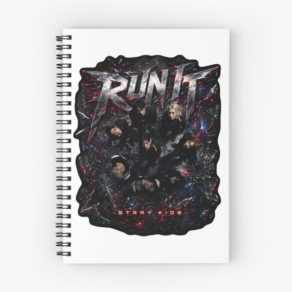 Item preview, Stray Kids Run It OT8 dark crimson concert tour poster designed and sold by Valeree Store.