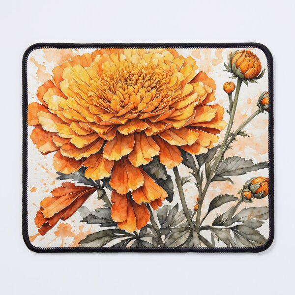 Item preview, Marigold Flower Watercolor Painting designed and sold by RawNaturePrints.