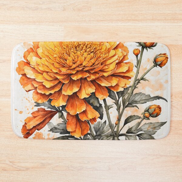 Item preview, Marigold Flower Watercolor Painting designed and sold by RawNaturePrints.
