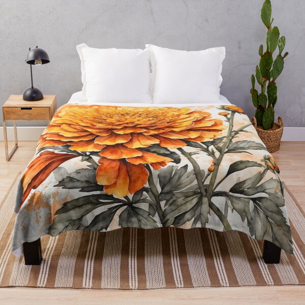 Item preview, Marigold Flower Watercolor Painting designed and sold by RawNaturePrints.
