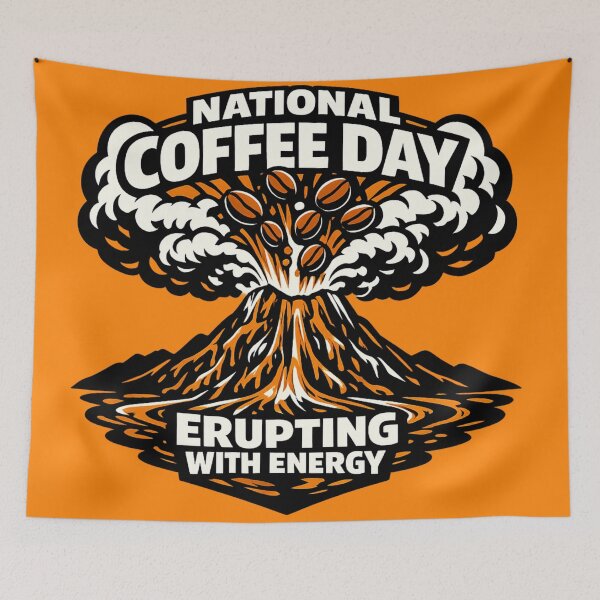 Item preview, Erupting With Energy National Coffee Day Volcano Coffee designed and sold by irfanshikh.