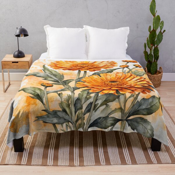 Item preview, Calendula Flower Watercolor Painting designed and sold by RawNaturePrints.