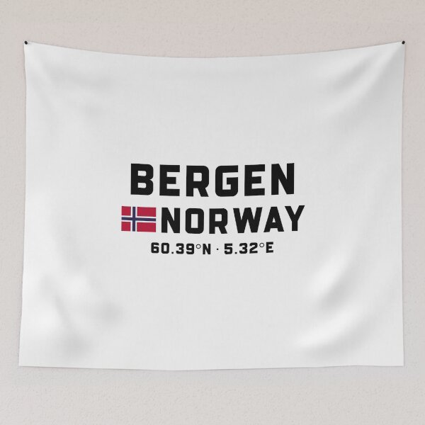 Item preview, Bergen Norway Coordinates and Flag designed and sold by Andersce.