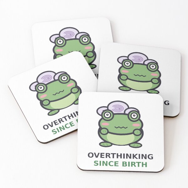 Item preview, Overthinking Since Birth — Cute Anxiety Frog Design, Funny Gift For Overthinkers designed and sold by QuirkyCartel.
