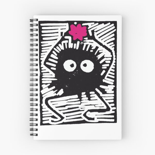Item preview, Pink Star Susuwatari, Soot Sprites woodcut print. designed and sold by lorcagrimes.