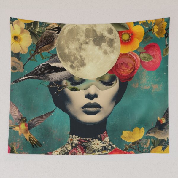 Item preview, Surreal Floral Moon Portrait designed and sold by Soft Oddity.