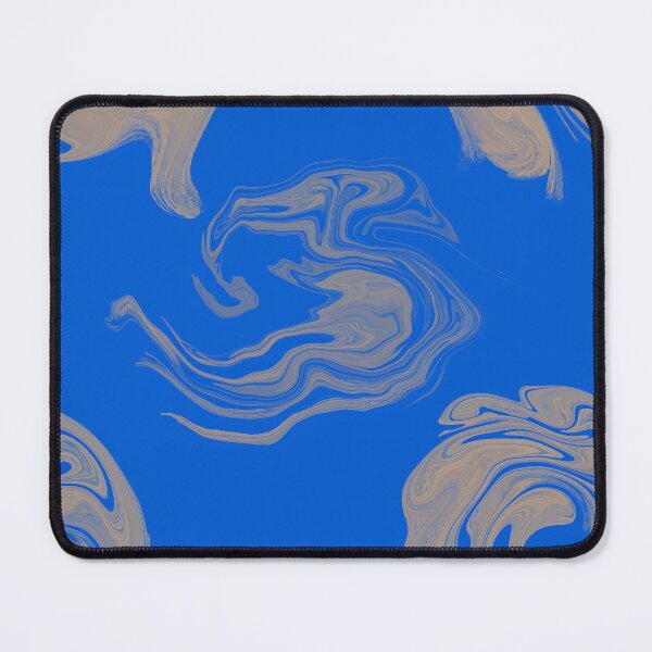 Item preview, Blue and Gold Liquid Marble Swirl Abstract Pattern designed and sold by CaramelCo.