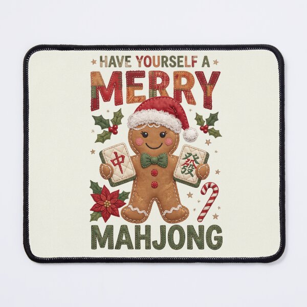 Item preview, Merry Mahjong Gingerbread Patchwork Style Xmas Cottagecore designed and sold by SunfullyYours.