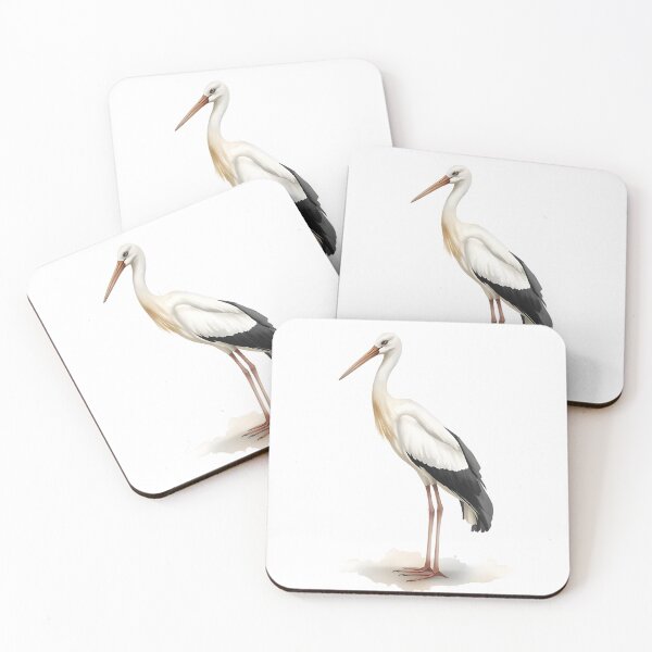 Item preview, Stork Watercolor Painting designed and sold by RawNaturePrints.
