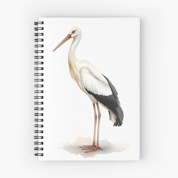 Item preview, Stork Watercolor Painting designed and sold by RawNaturePrints.