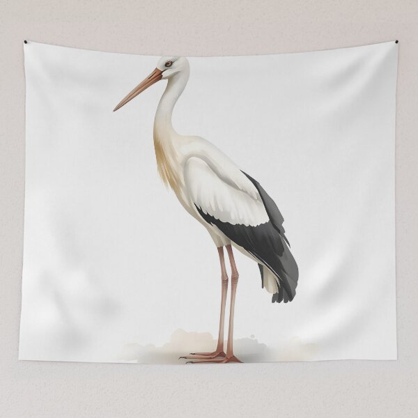 Item preview, Stork Watercolor Painting designed and sold by RawNaturePrints.