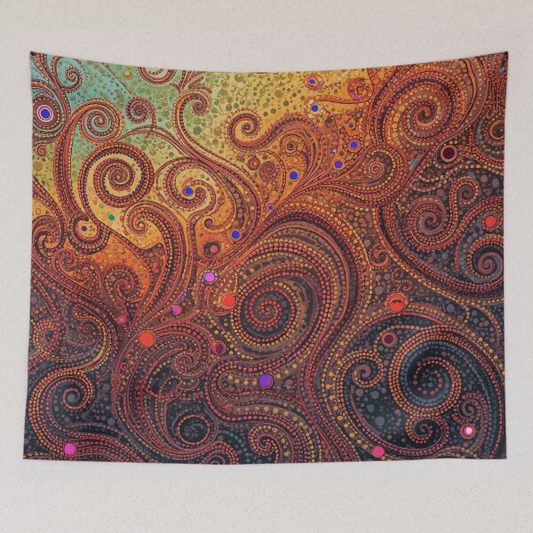 Item preview, Intricate Golden Swirls Abstract Mosaic Tentacle Art designed and sold by GrinGalore.