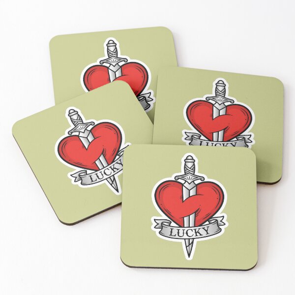 Item preview, Heart and Dagger Tattoo Sticker - Lucky Heart - Traditional Tattoo designed and sold by puzzell.