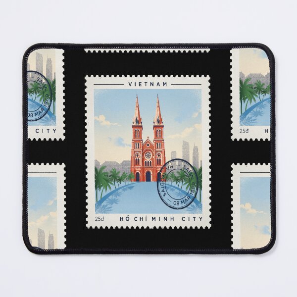 Item preview, Ho Chi Minh City Vietnam Basilica Skyline Stamp Sticker designed and sold by stickercuffs.