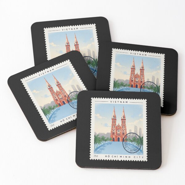Item preview, Ho Chi Minh City Vietnam Basilica Skyline Stamp Sticker designed and sold by stickercuffs.
