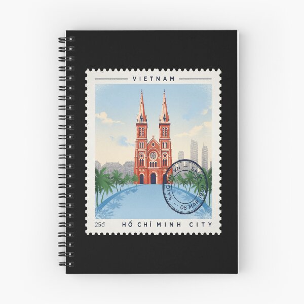 Item preview, Ho Chi Minh City Vietnam Basilica Skyline Stamp Sticker designed and sold by stickercuffs.