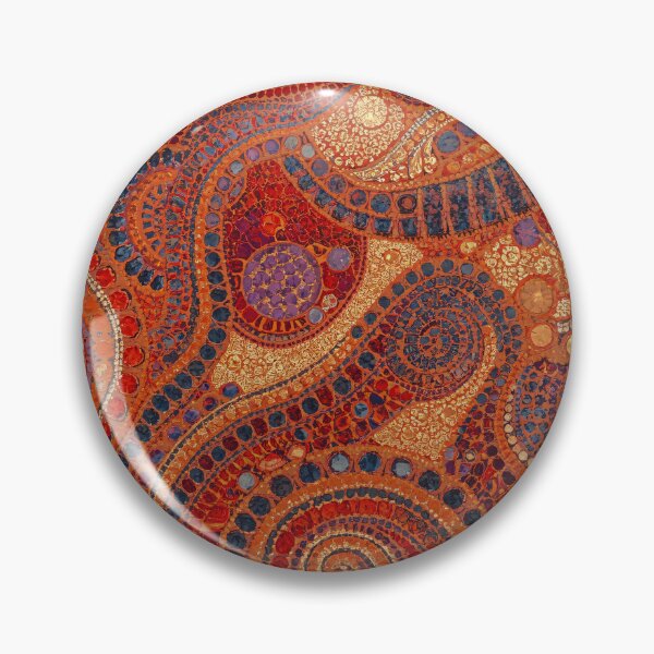 Item preview, Terracotta Mosaic Swirls Sapphire Crimson Gold Paisley Pattern designed and sold by GrinGalore.