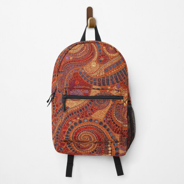 Item preview, Terracotta Mosaic Swirls Sapphire Crimson Gold Paisley Pattern designed and sold by GrinGalore.