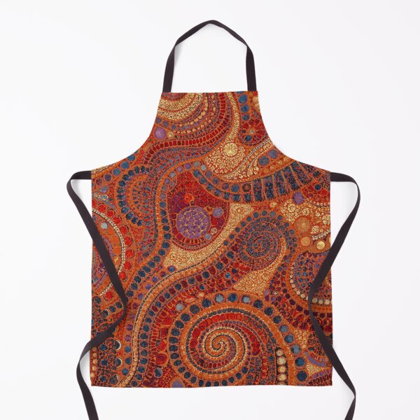 Item preview, Terracotta Mosaic Swirls Sapphire Crimson Gold Paisley Pattern designed and sold by GrinGalore.