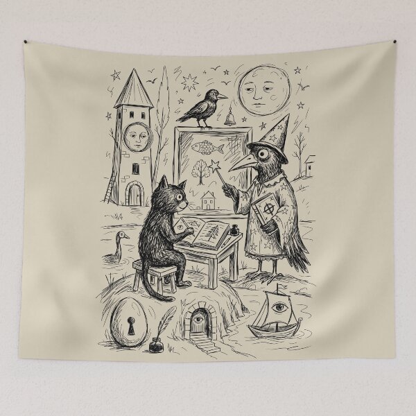 Item preview, Raven Witch Lesson - Whimsical Horror designed and sold by bapupa.