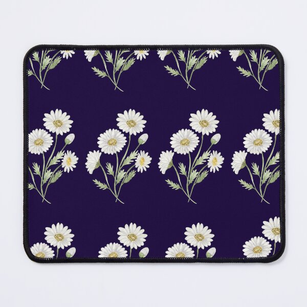 Item preview, ​White Daisy Seamless Pattern on Dark Purple Indigo. designed and sold by Jyoti-Quotes.