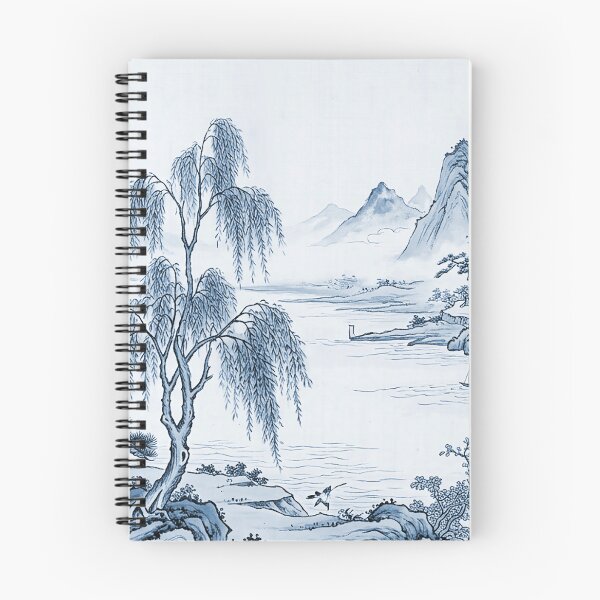 Item preview, Vintage Chinoiserie Mountain & River Flow through designed and sold by PixDezines.