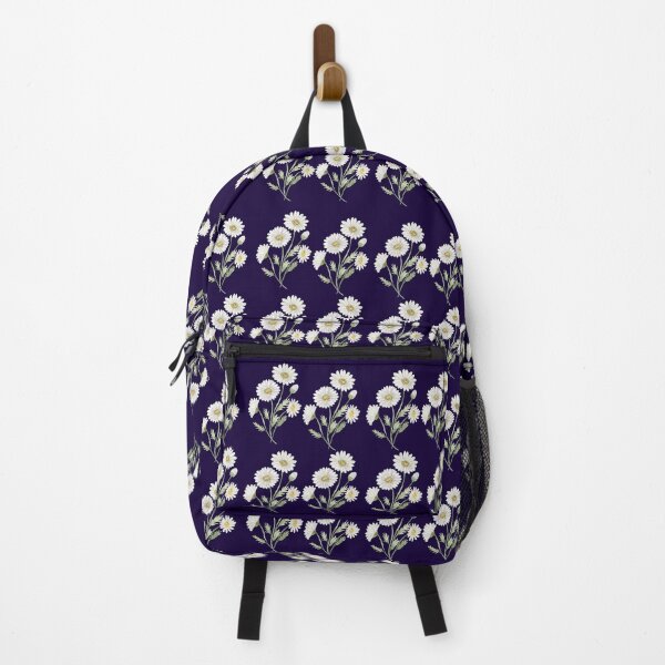 Item preview, ​White Daisy Seamless Pattern on Dark Purple Indigo. designed and sold by Jyoti-Quotes.