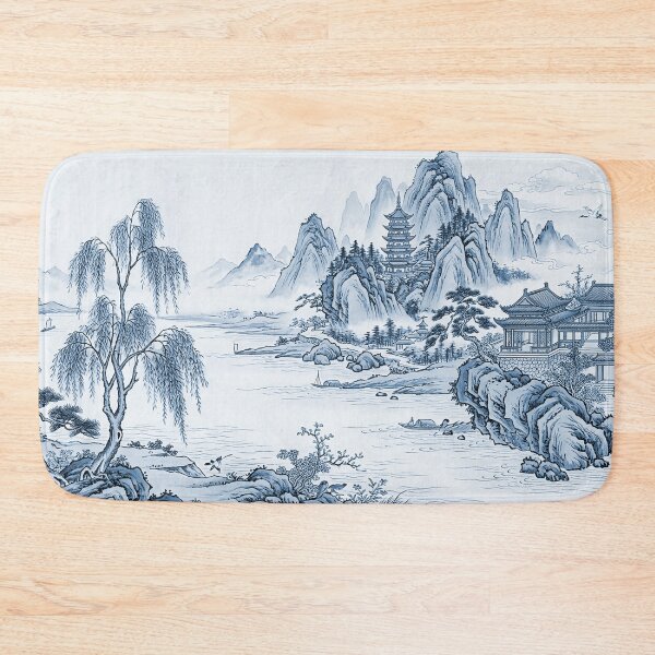 Item preview, Vintage Chinoiserie Mountain & River Flow through designed and sold by PixDezines.