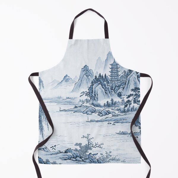 Item preview, Vintage Chinoiserie Mountain & River Flow through designed and sold by PixDezines.