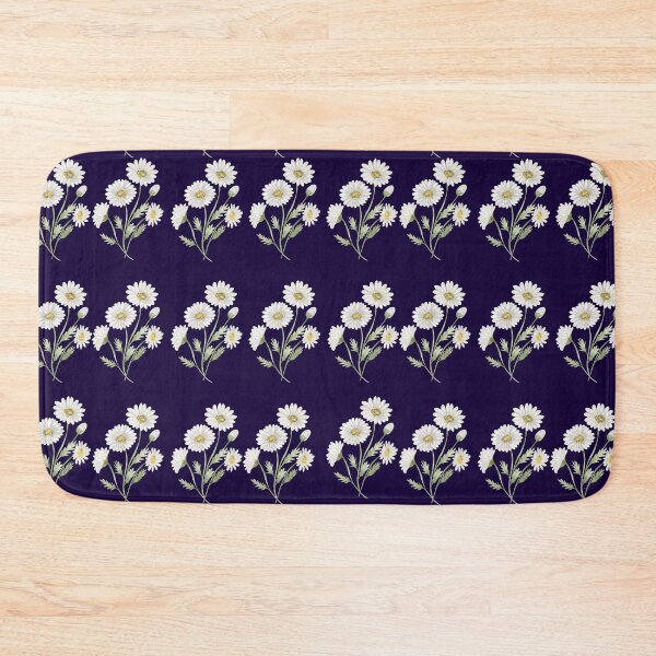 Item preview, ​White Daisy Seamless Pattern on Dark Purple Indigo. designed and sold by ​Jyoti Digital Artist.