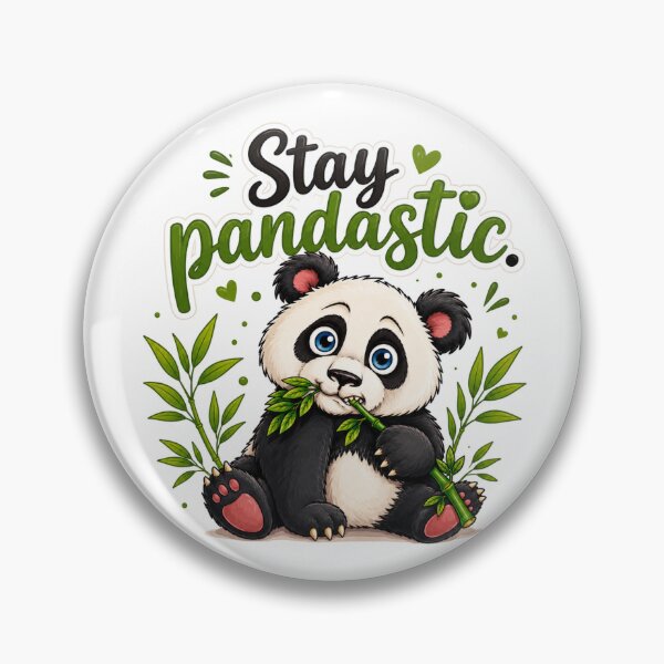 Item preview, Stay Pandastic | Cute Panda Eating Bamboo Cartoon Sticker | Kawaii Animal Gift designed and sold by CRAZZYDOODLES.