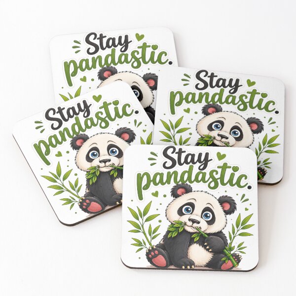 Item preview, Stay Pandastic | Cute Panda Eating Bamboo Cartoon Sticker | Kawaii Animal Gift designed and sold by CRAZZYDOODLES.