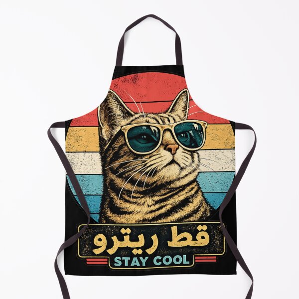 Item preview, Retro Cat Stay Cool - قط ريترو - Vintage 70s Sunglasses Cat-Arabian style-arabe cats designed and sold by Kittcatking.