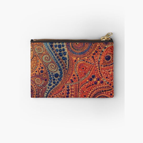 Item preview, Sapphire Blue Coral Orange Swirl Abstract Mosaic Pattern designed and sold by GrinGalore.