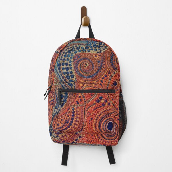 Item preview, Sapphire Blue Coral Orange Swirl Abstract Mosaic Pattern designed and sold by GrinGalore.