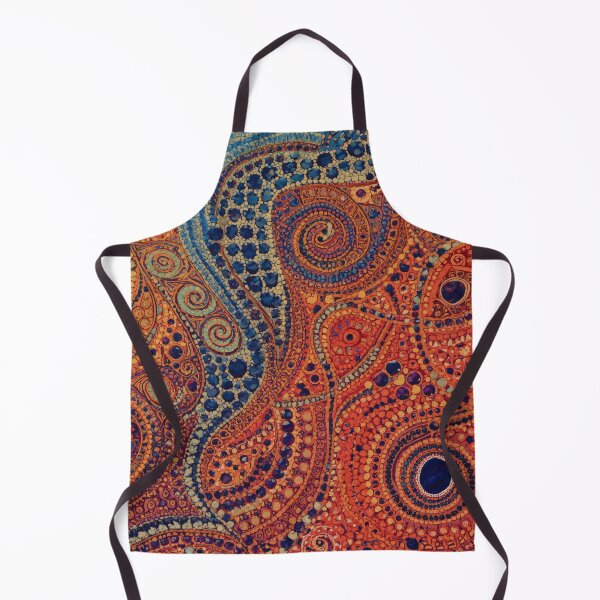 Item preview, Sapphire Blue Coral Orange Swirl Abstract Mosaic Pattern designed and sold by GrinGalore.