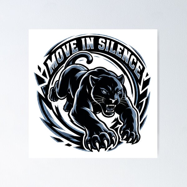 Item preview, Move in Silence – Black Panther Emblem designed and sold by FusiTink.
