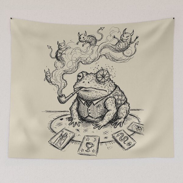Item preview, Horned Toad with an Astronomical Globe Eye - Surreal Goth designed and sold by bapupa.