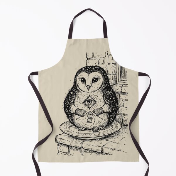Item preview, Plump Barn Owl with Soft Human Hands - Surreal Goth designed and sold by bapupa.