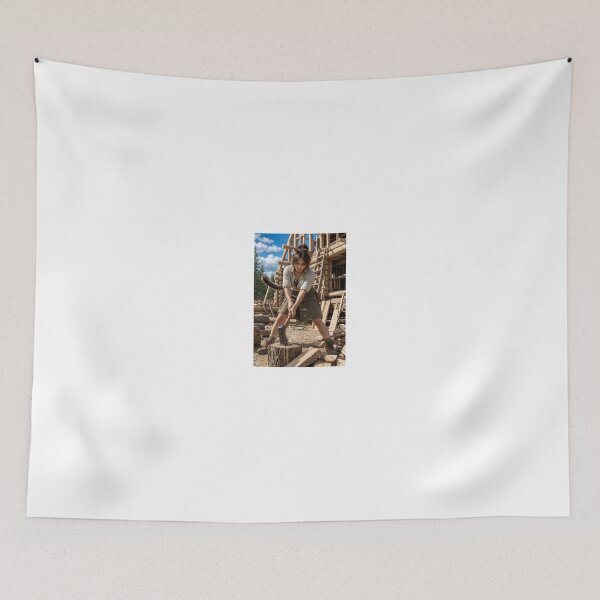 Item preview, Pioneer Girl Chopping Wood at Log Cabin Site designed and sold by CathryneDelamort.
