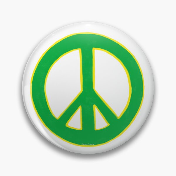 Item preview, Peace Symbol Disarmament Peace Sign Green and Yellow designed and sold by CovetedCove.
