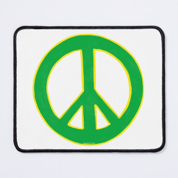 Item preview, Peace Symbol Disarmament Peace Sign Green and Yellow designed and sold by CovetedCove.