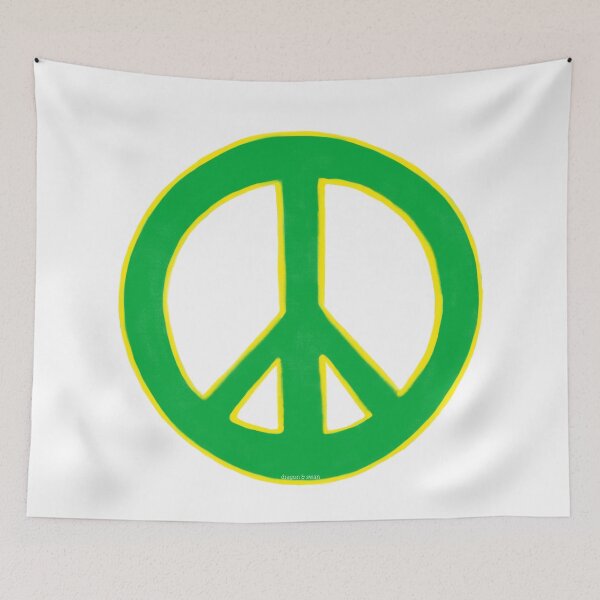 Item preview, Peace Symbol Disarmament Peace Sign Green and Yellow designed and sold by CovetedCove.