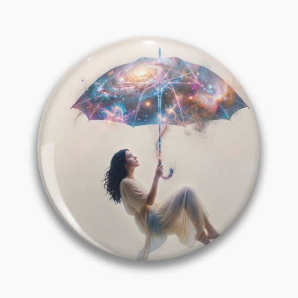 Item preview, Floating Figure with Galaxy Umbrella in Soft Empty Space designed and sold by ASTRAL ART LAB.